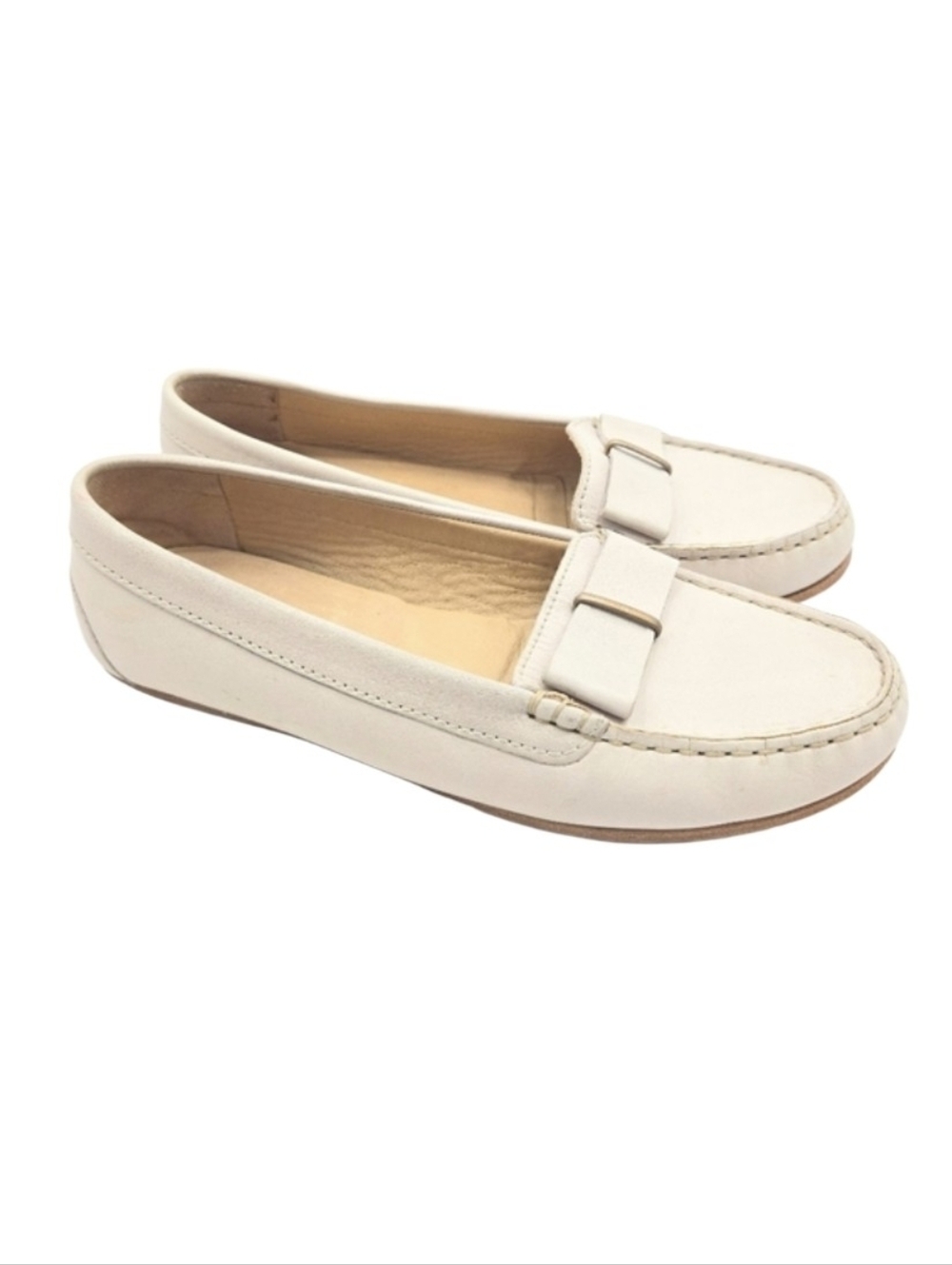 APC Leather Flat Loafers Cream‎ Size 10
